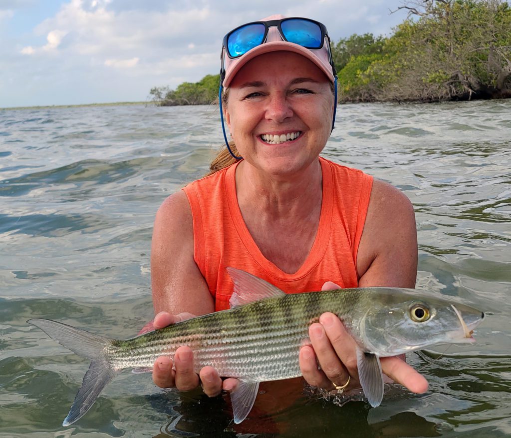 lee ann with a bonefish